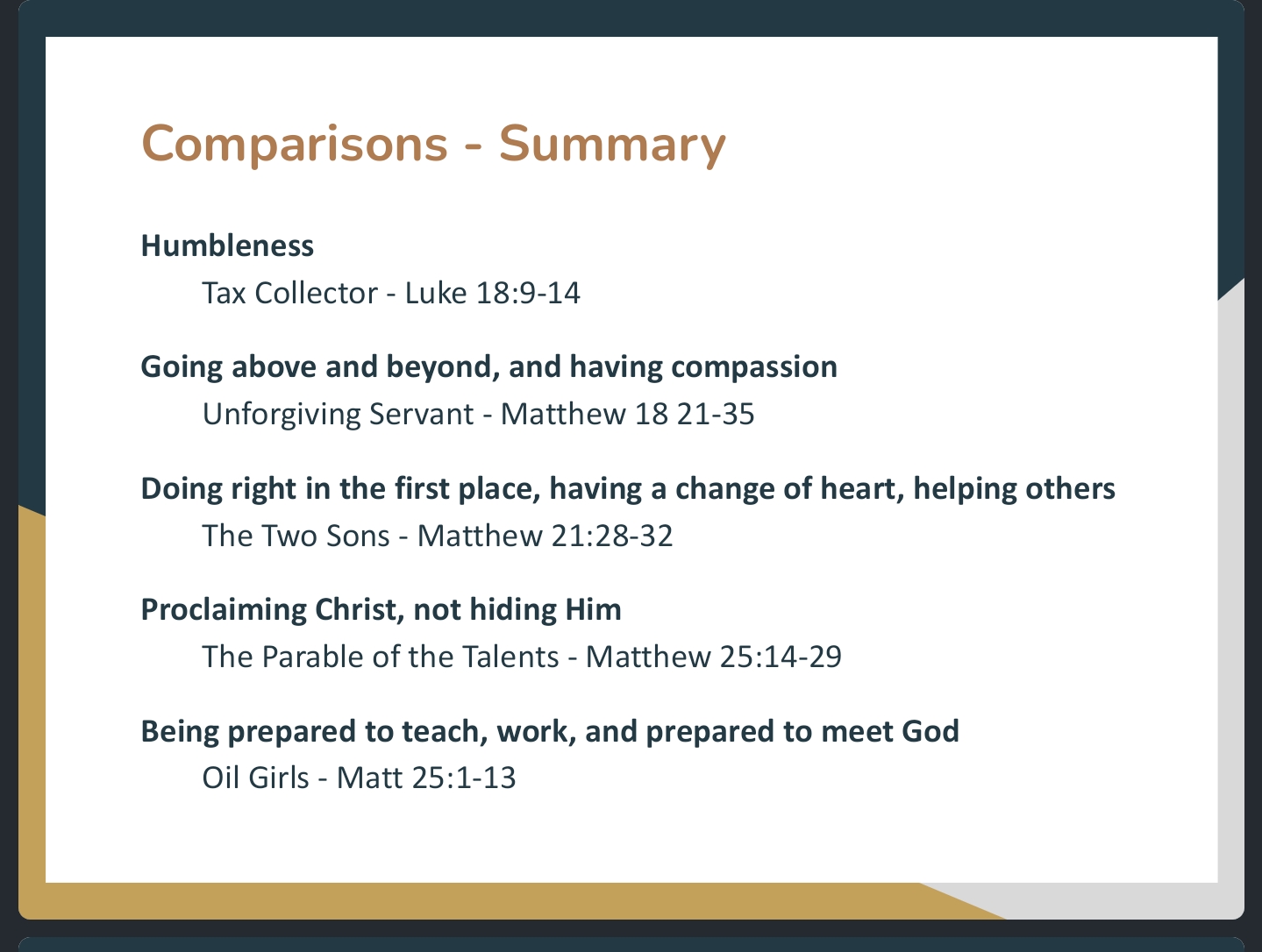 Comparisons