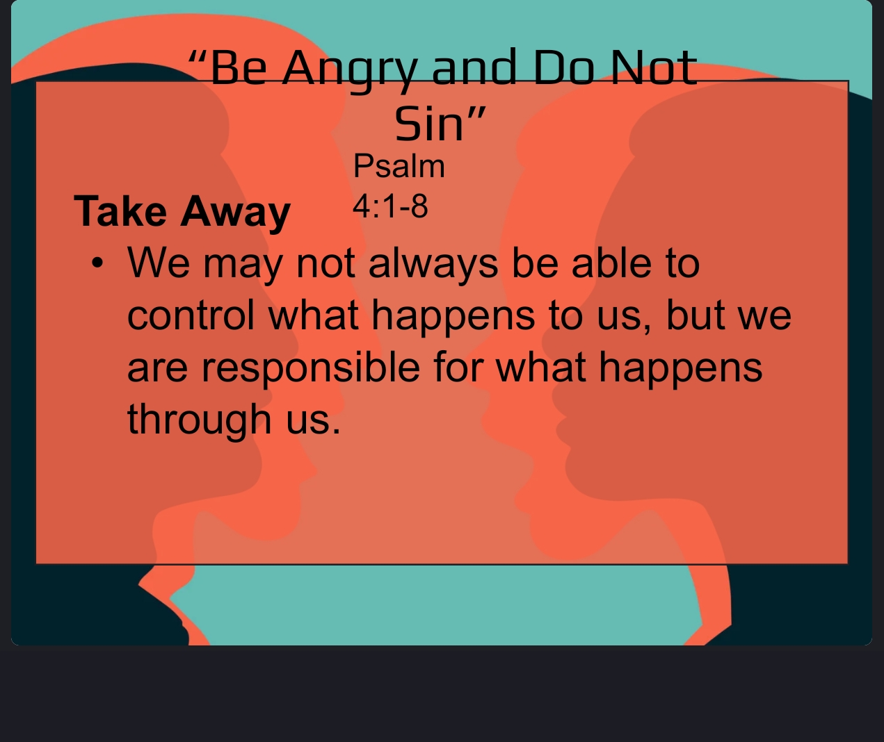 Be Angry And Do Not Sin